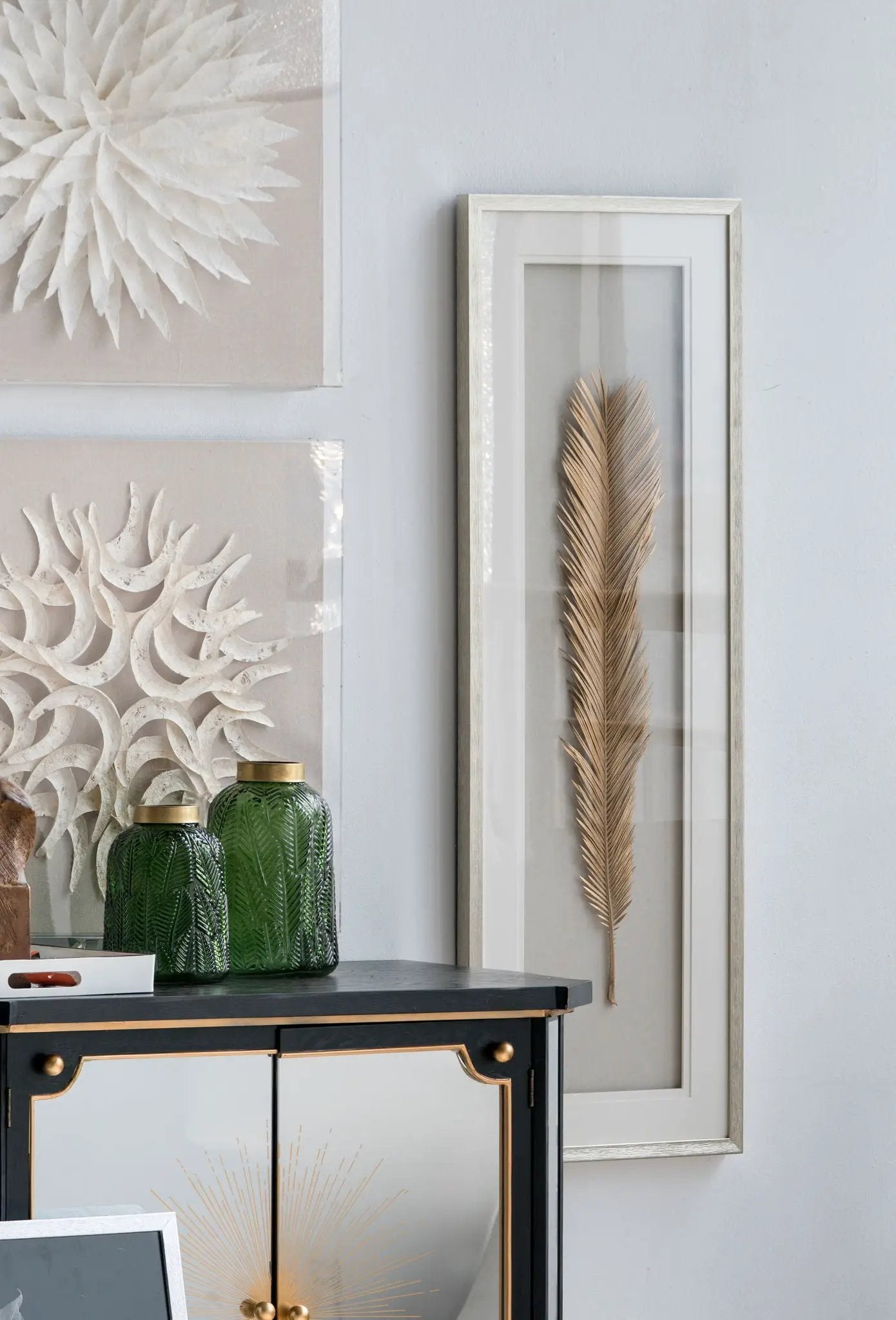Leaf Framed Wall Art, Wall Decor For Living Room Dining Room Office Bedroom - Gold by Unique Piece Furniture