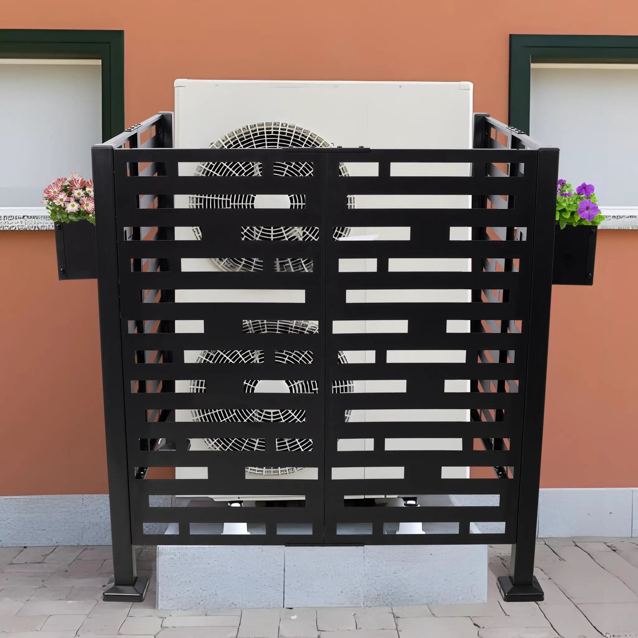 3.5x3.5FT Metal Air Conditioner Privacy Fence with Planter Boxes by HouseOfZazla