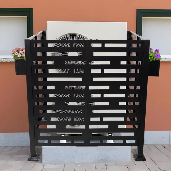 3.5x3.5FT Metal Air Conditioner Privacy Fence with Planter Boxes