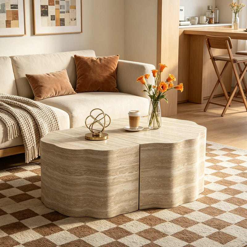 Round Coffee Tables Side Table Set of 2 by HouseOfZazla