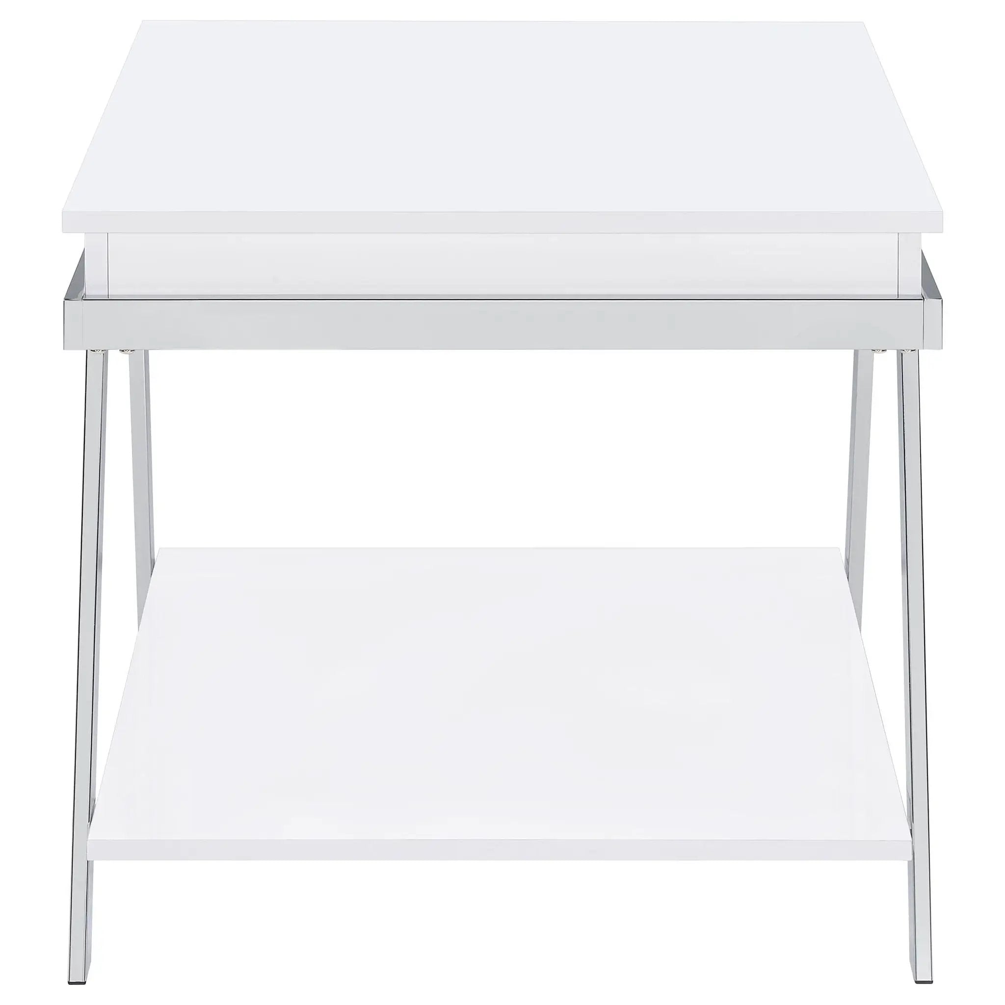 Briana - 2 Piece Coffee And End Table Set With Lift Top Legs - Gloss White by HouseOfZazla