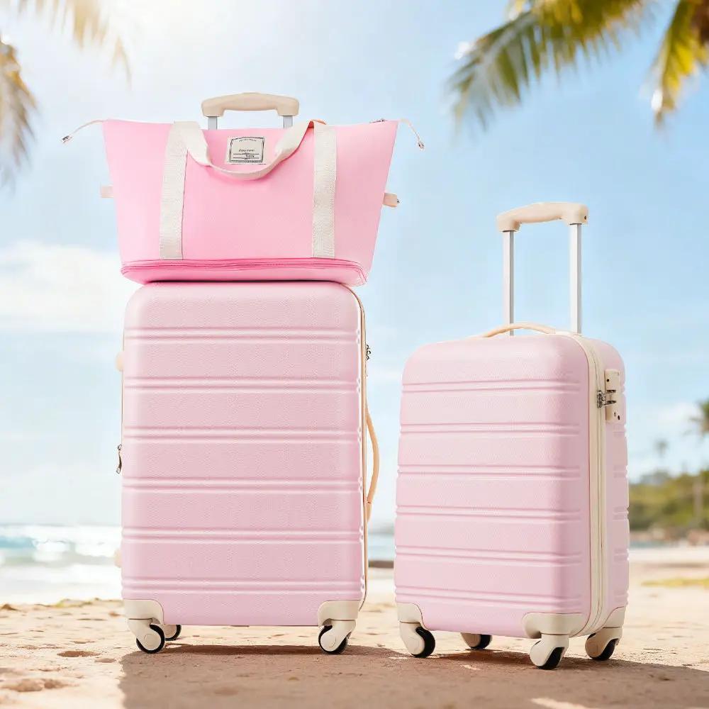 Hardshell Luggage Sets 2 Pieces + Bag Spinner Suitcase With Tsa Lock Lightweight 20" / 24" by HouseOfZazla