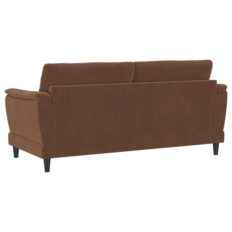 Selma Velvet Upholstered Crescent Arm Sofa Rust by Unique Piece Furniture