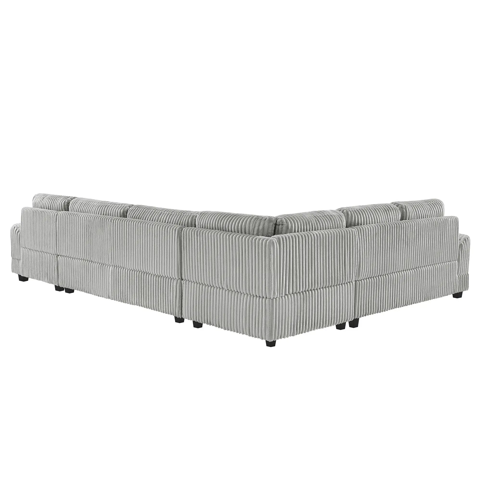 U - Shaped Sectional Sofa With Chaise Lounge, Oversized Living Room Sofa - Gray by HouseOfZazla