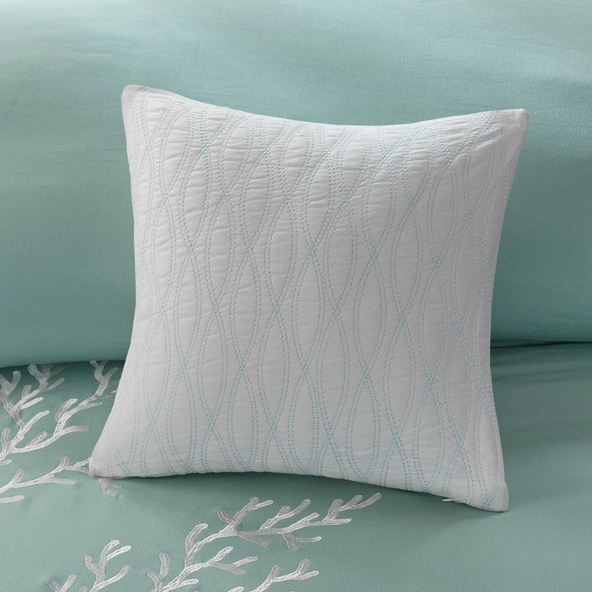 Oversized Cotton Jacquard Comforter Set Aqua King by HouseOfZazla