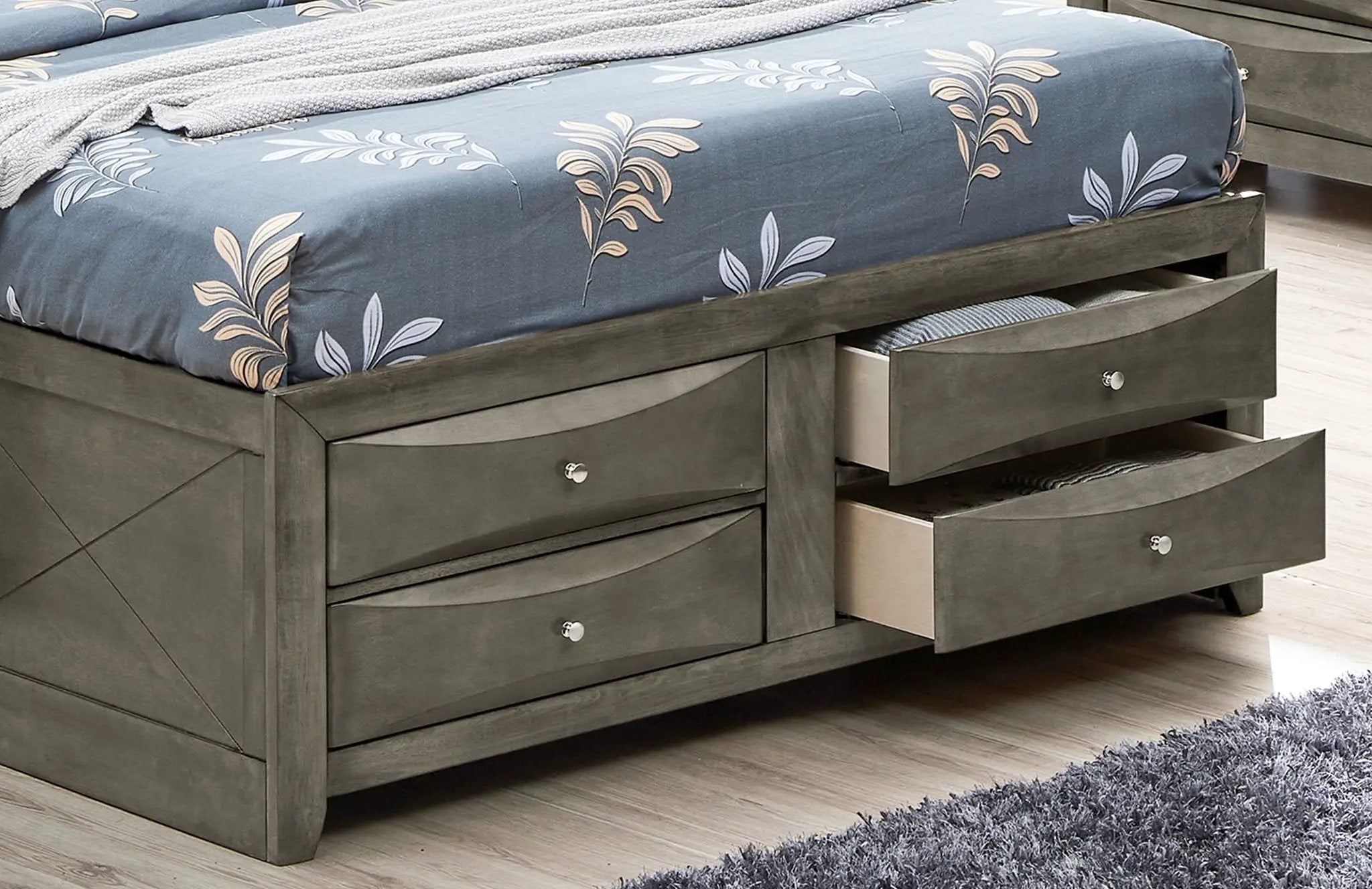 Modern Design Storage Bed With Bookcase Headboard by Unique Piece Furniture