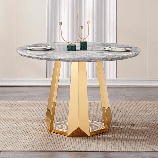 47" Round Marble Dining Table, photo 2 of 10