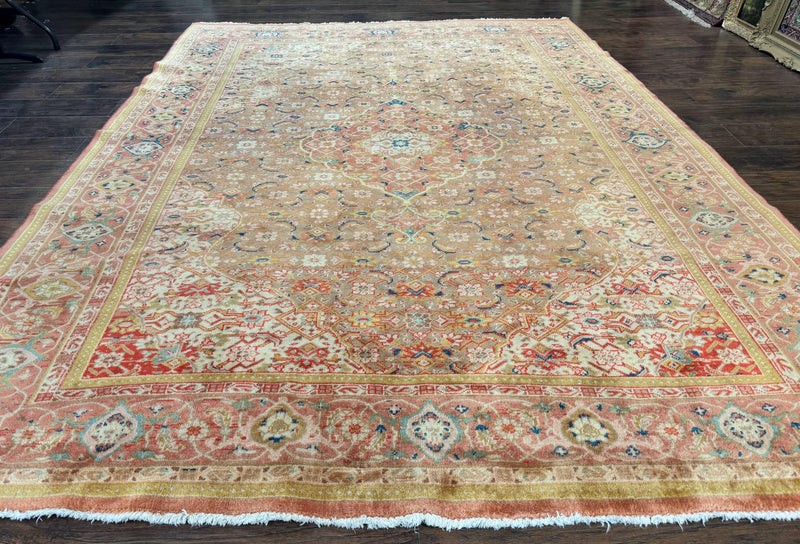 Antique Persian Tabriz Khoy Rug 8x10, Handmade Wool Carpet, Light Green Beige, Vintage Rug for Modern Home by Jewel Rugs