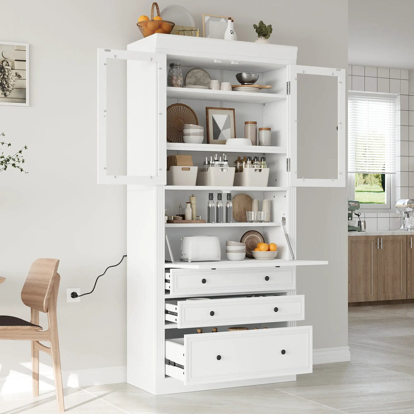 TOPMAX 36 x 16.5 x 78 Inch Freestanding Kitchen Pantry Storage Cabinet by HouseOfZazla
