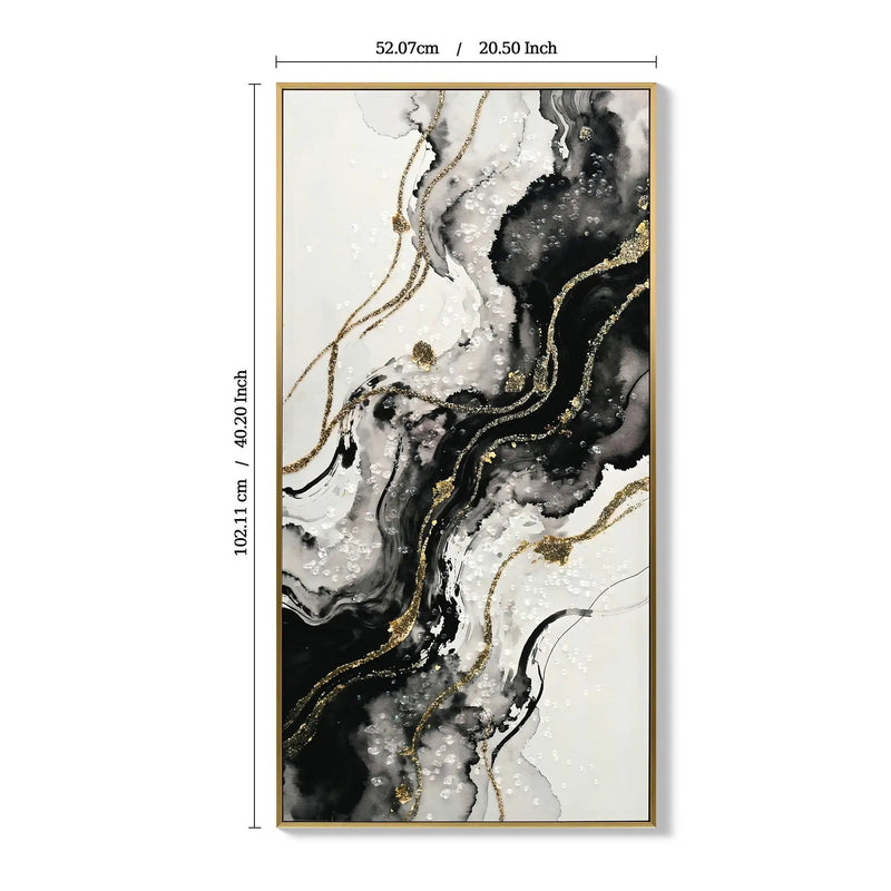 Large Framed And Abstract Wall Art, Minimalist Canvas Prints (Set of 2) - White / Black by HouseOfZazla