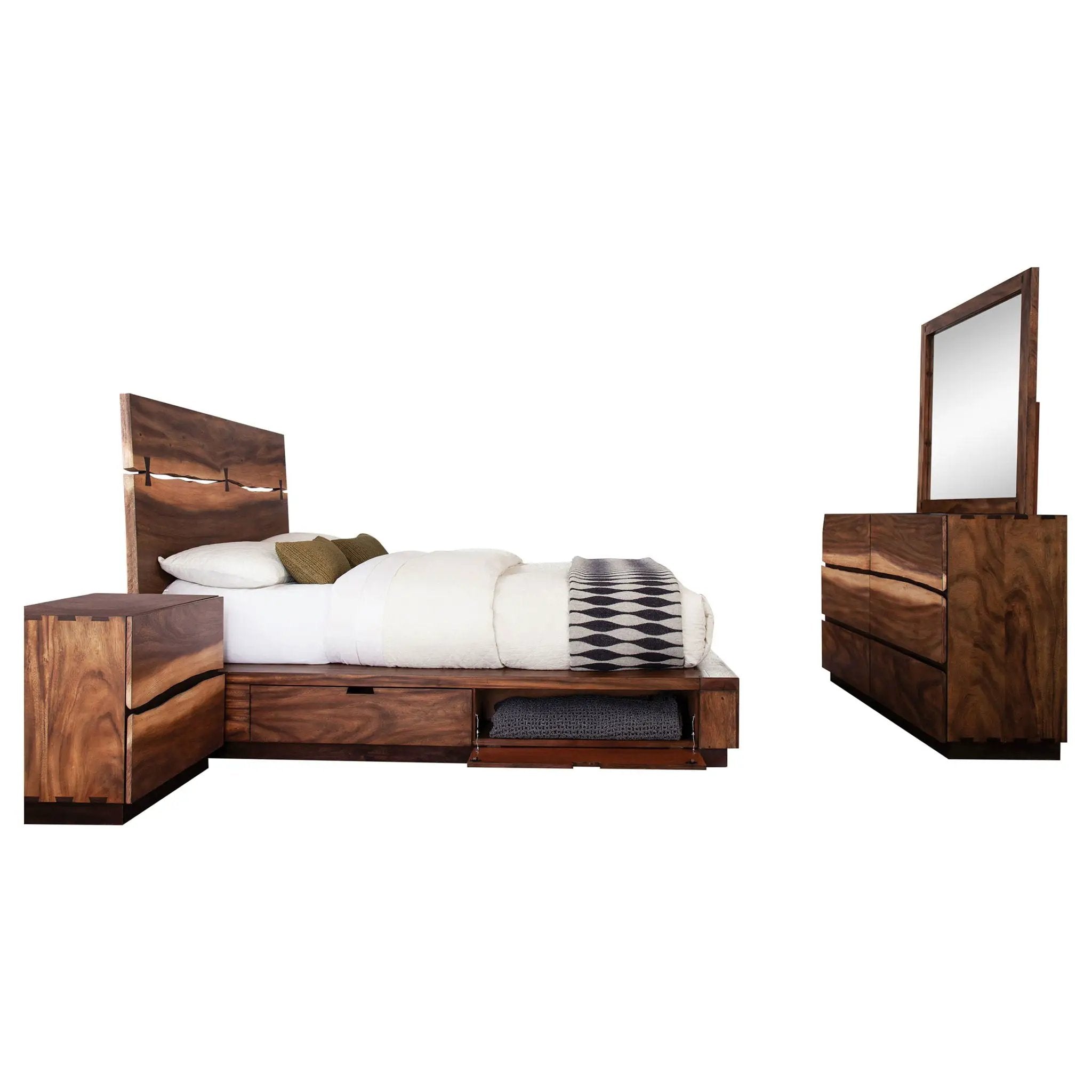 Winslow 4-piece Queen Bedroom Set Smokey Walnut by Unique Piece Furniture