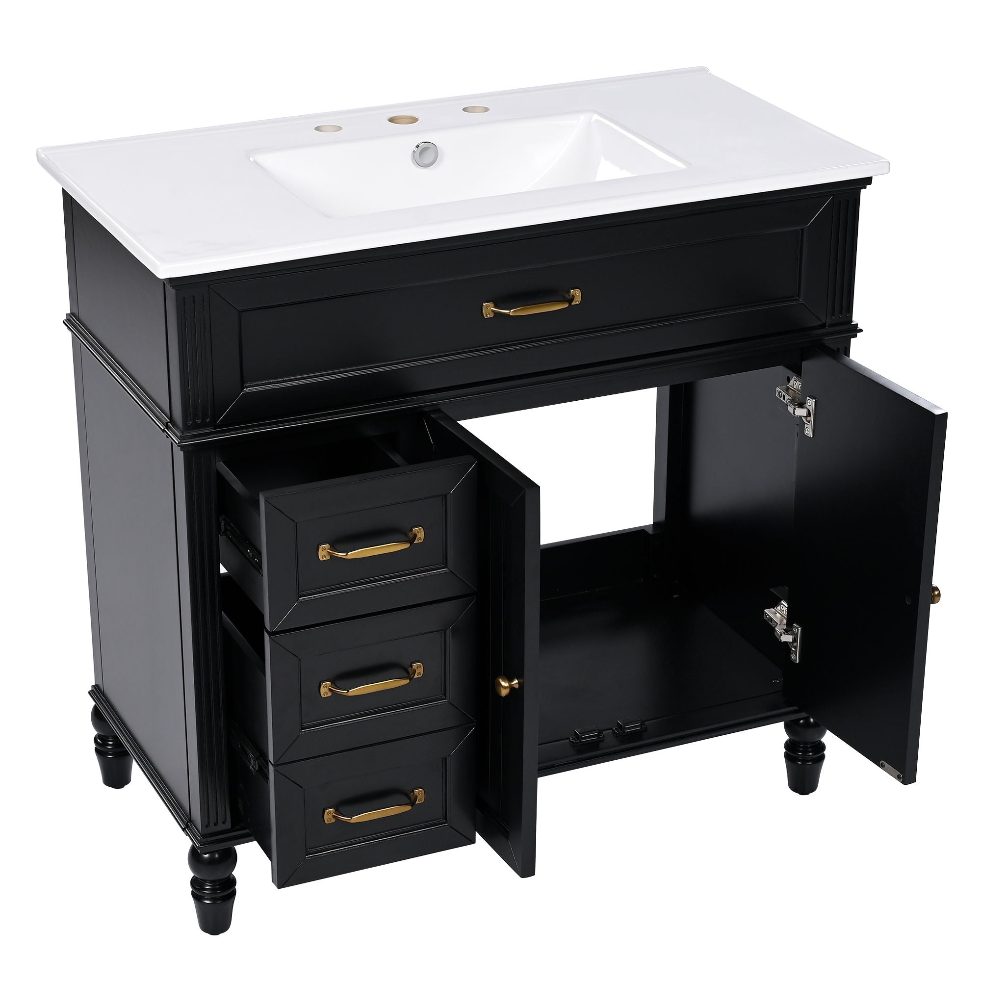 Bathroom Vanity With Sink, Freestanding Cabinet & Drawers by HouseOfZazla