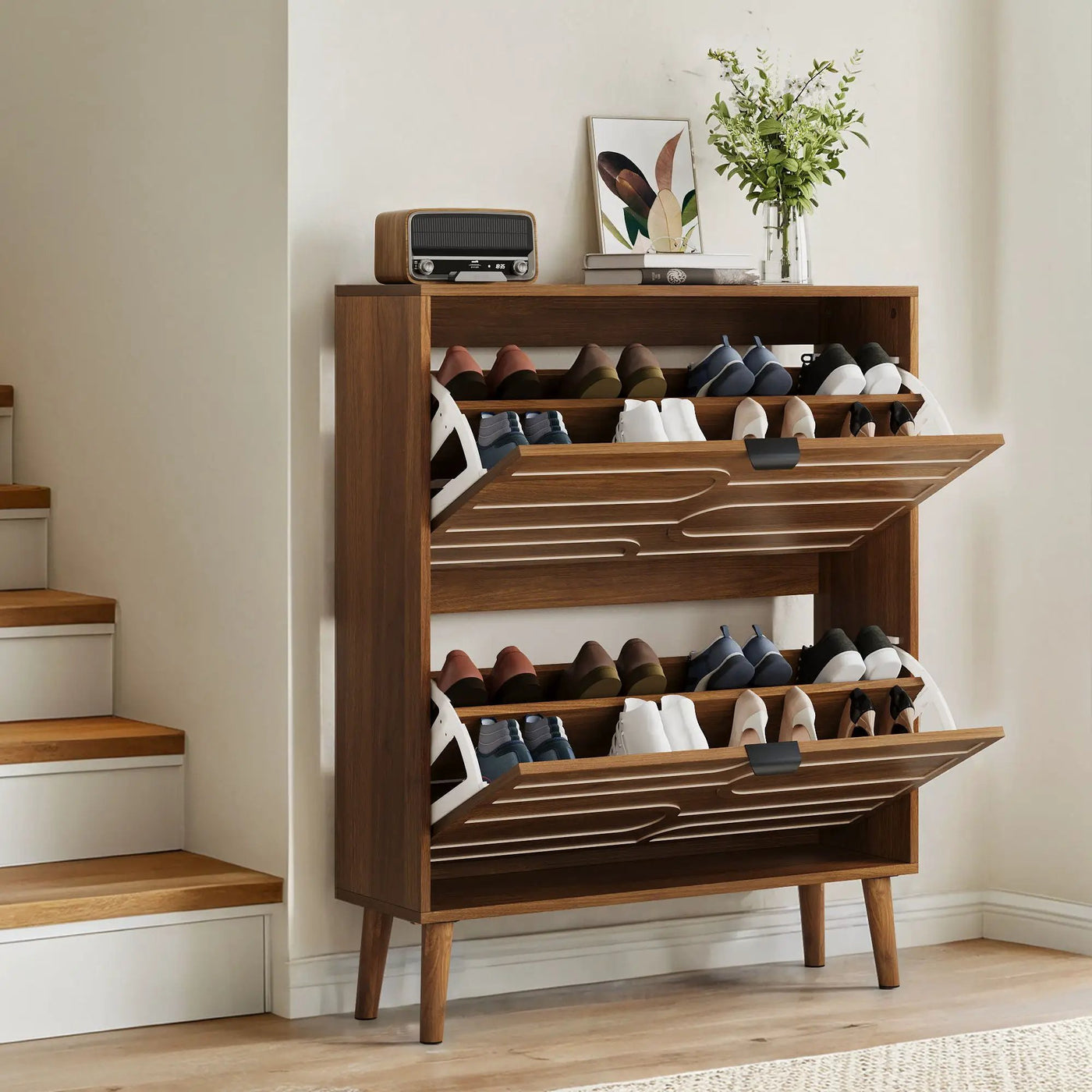 Medieval - Independent Shoe Cabinet With 2 Flip Drawers by HouseOfZazla