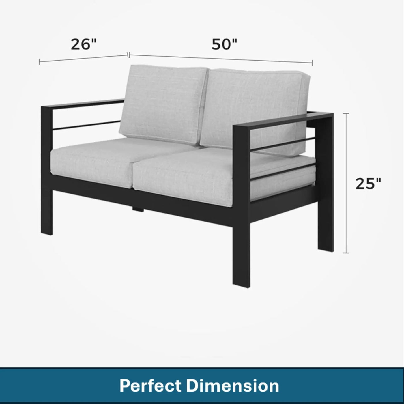 Patio All-Weather Loveseat With Thick Cushions by HouseOfZazla