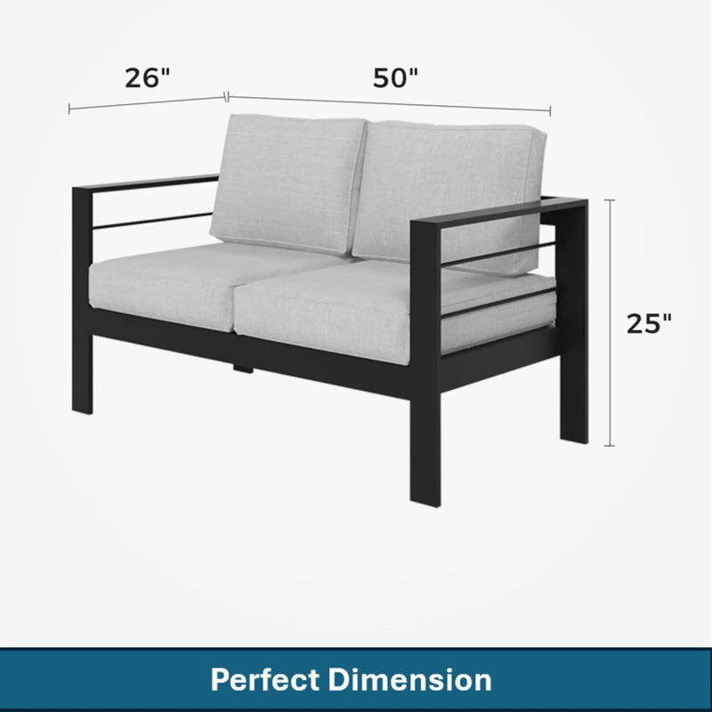 Patio All-Weather Loveseat With Thick Cushions by HouseOfZazla