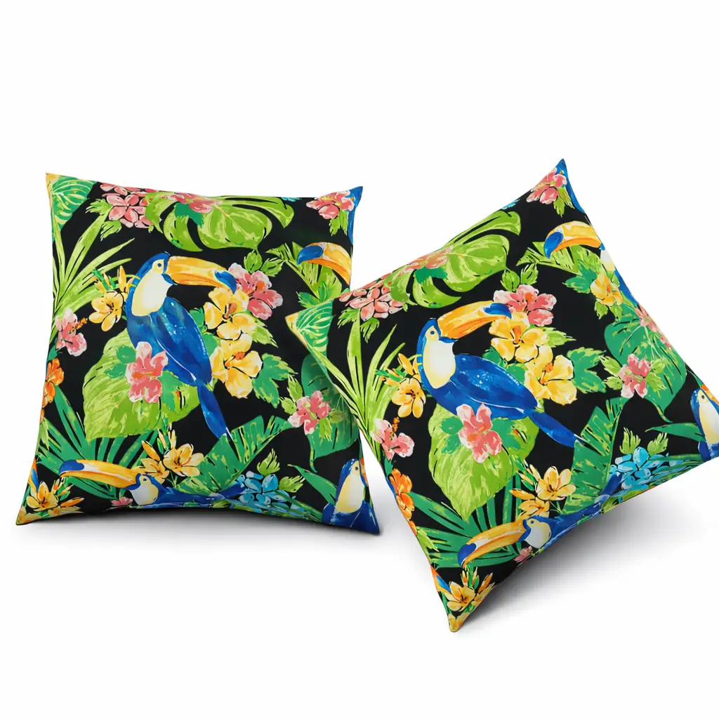 2 Pack Outdoor Throw Pillows, Waterproof & Fade-Resistant Patio Cushions by HouseOfZazla
