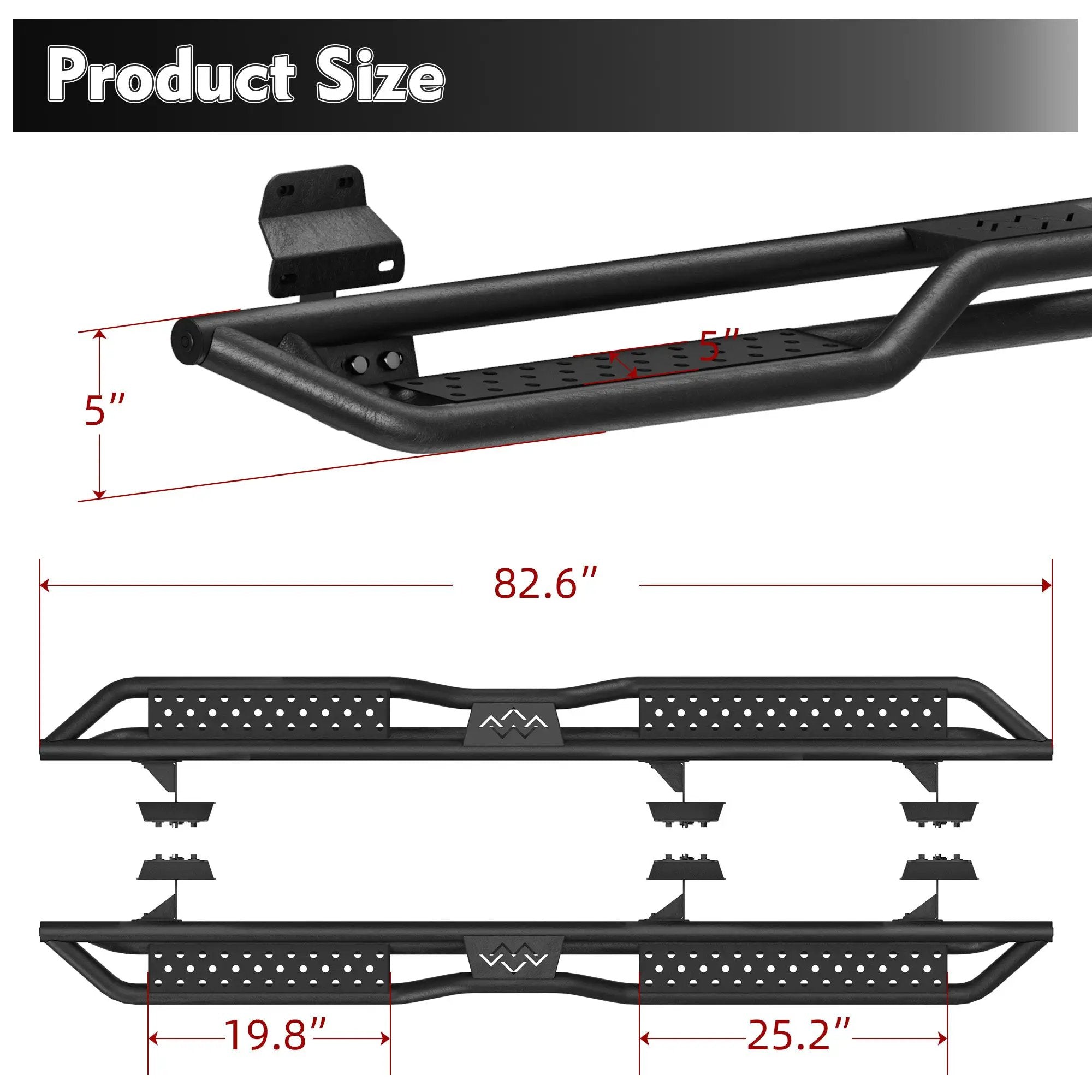 6" Running Boards Side Steps For 2015-2026 Ford F-150 Super Crew Cab by HouseOfZazla