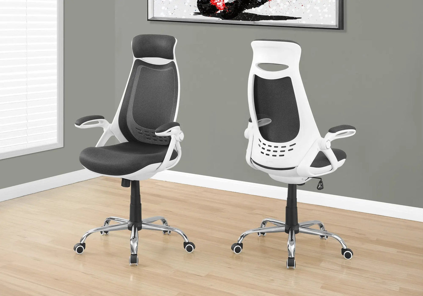 Office Chair, Adjustable Height, Swivel, Ergonomic, Armrests, Contemporary & Modern by HouseOfZazla