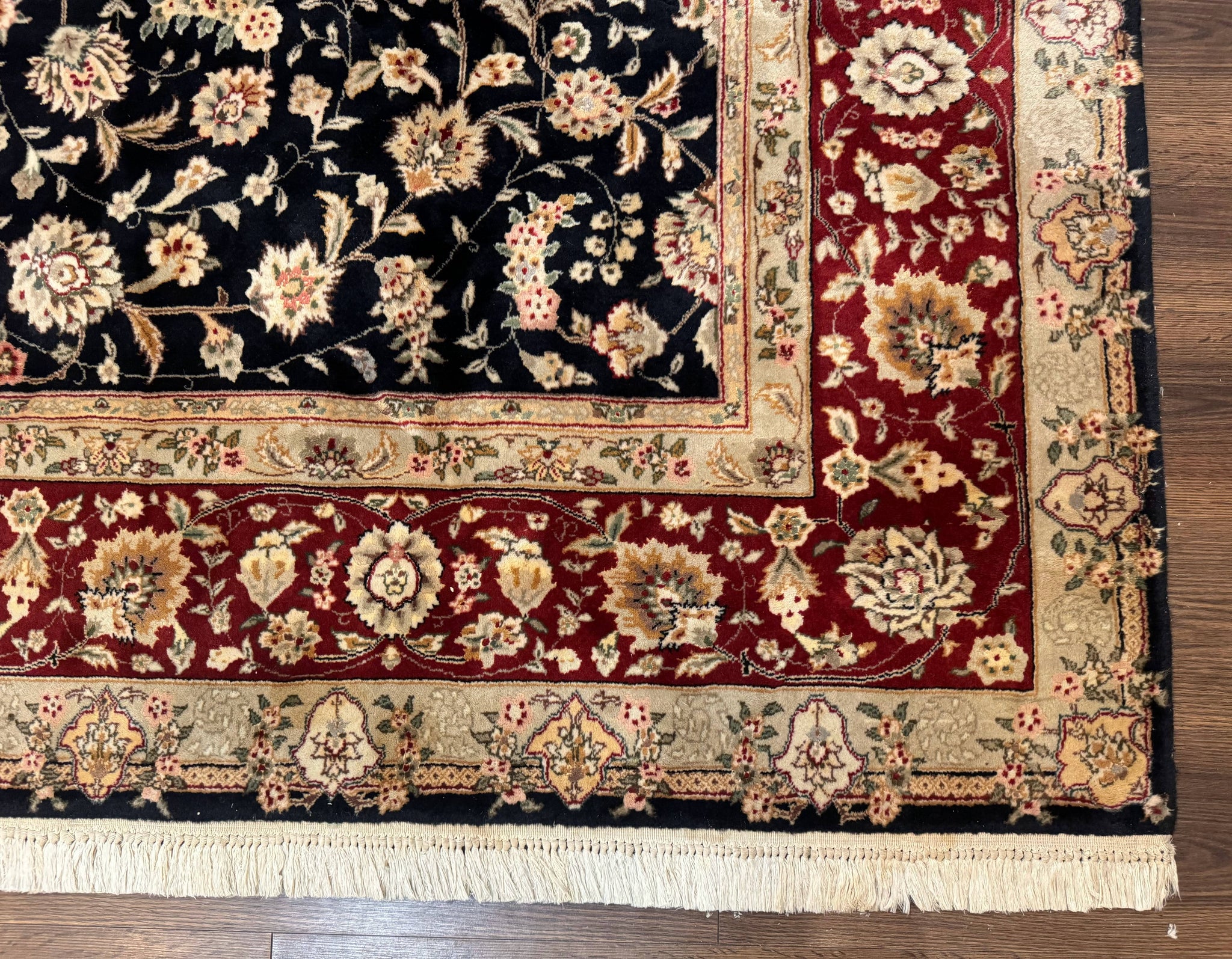 Sino Persian Rug 8x10, Black and Red, Floral Allover by Jewel Rugs