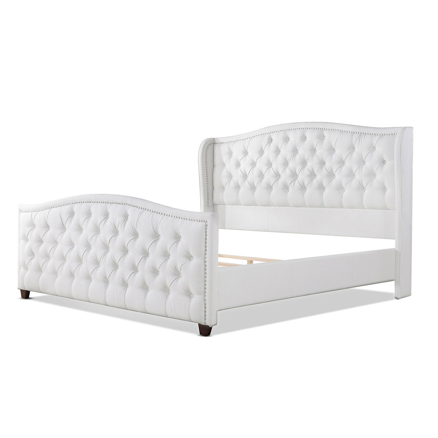 Marcella - Upholstered Shelter Headboard Bed Set by HouseOfZazla