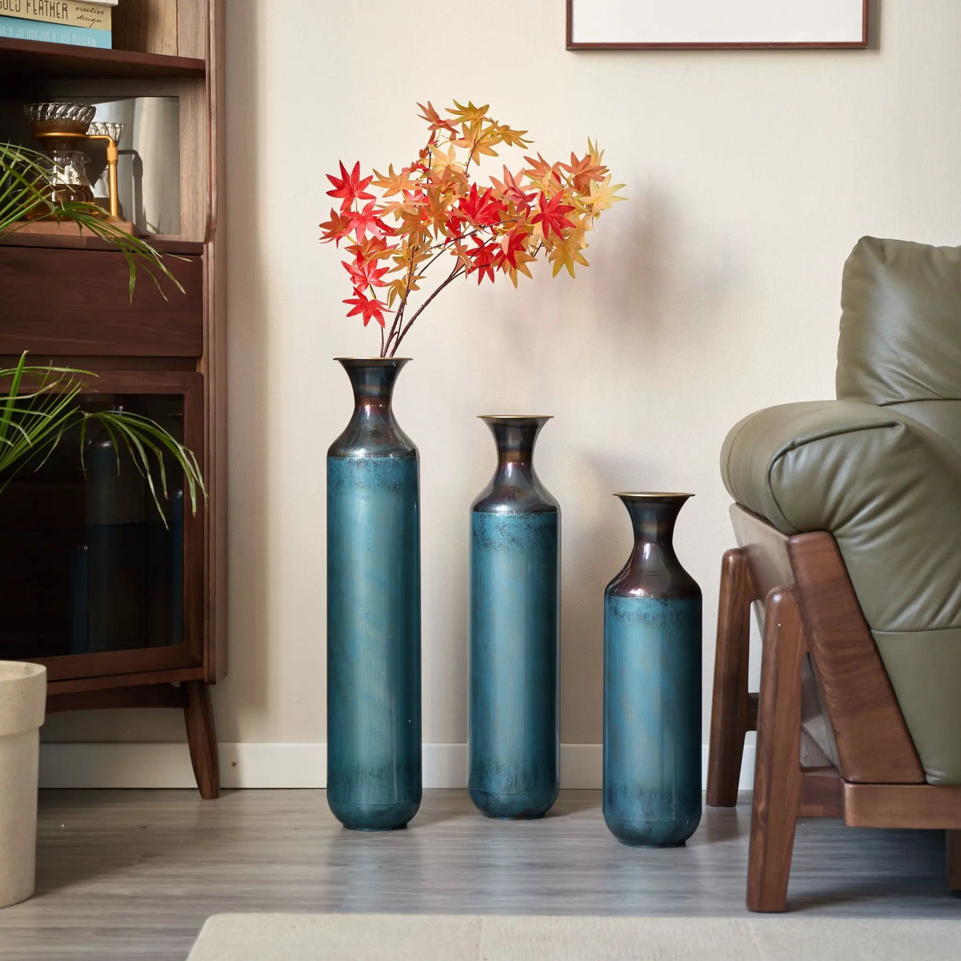 Modern Droplet Shaped Floor Vase Set, 3 Piece Home Decor by HouseOfZazla