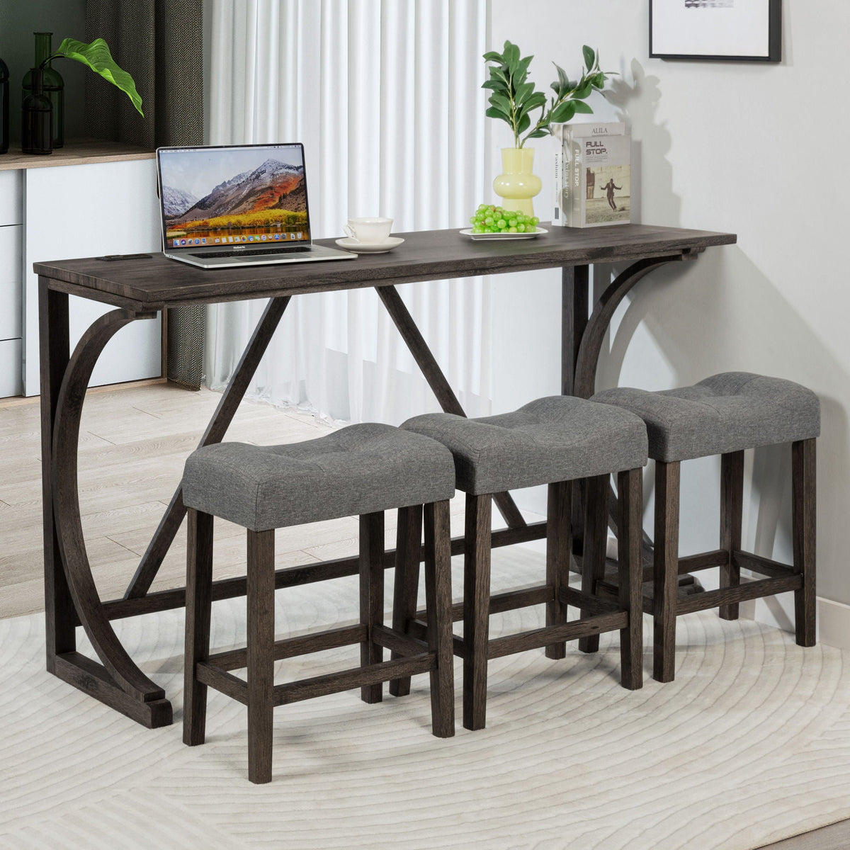 Bar Table Set With 3 Padded Stools, photo 8 of 8