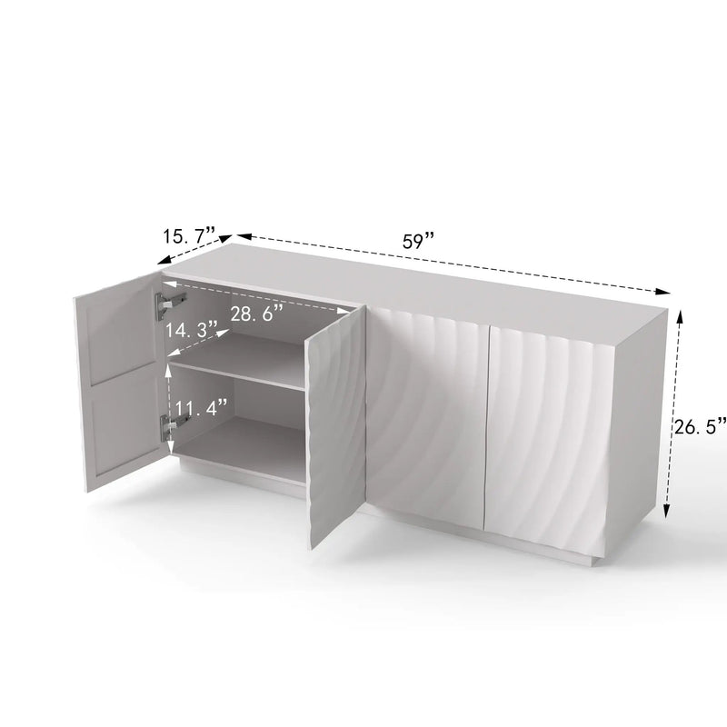 Buffet Cabinet with Storage - Modern 4-Door Sideboard by HouseOfZazla