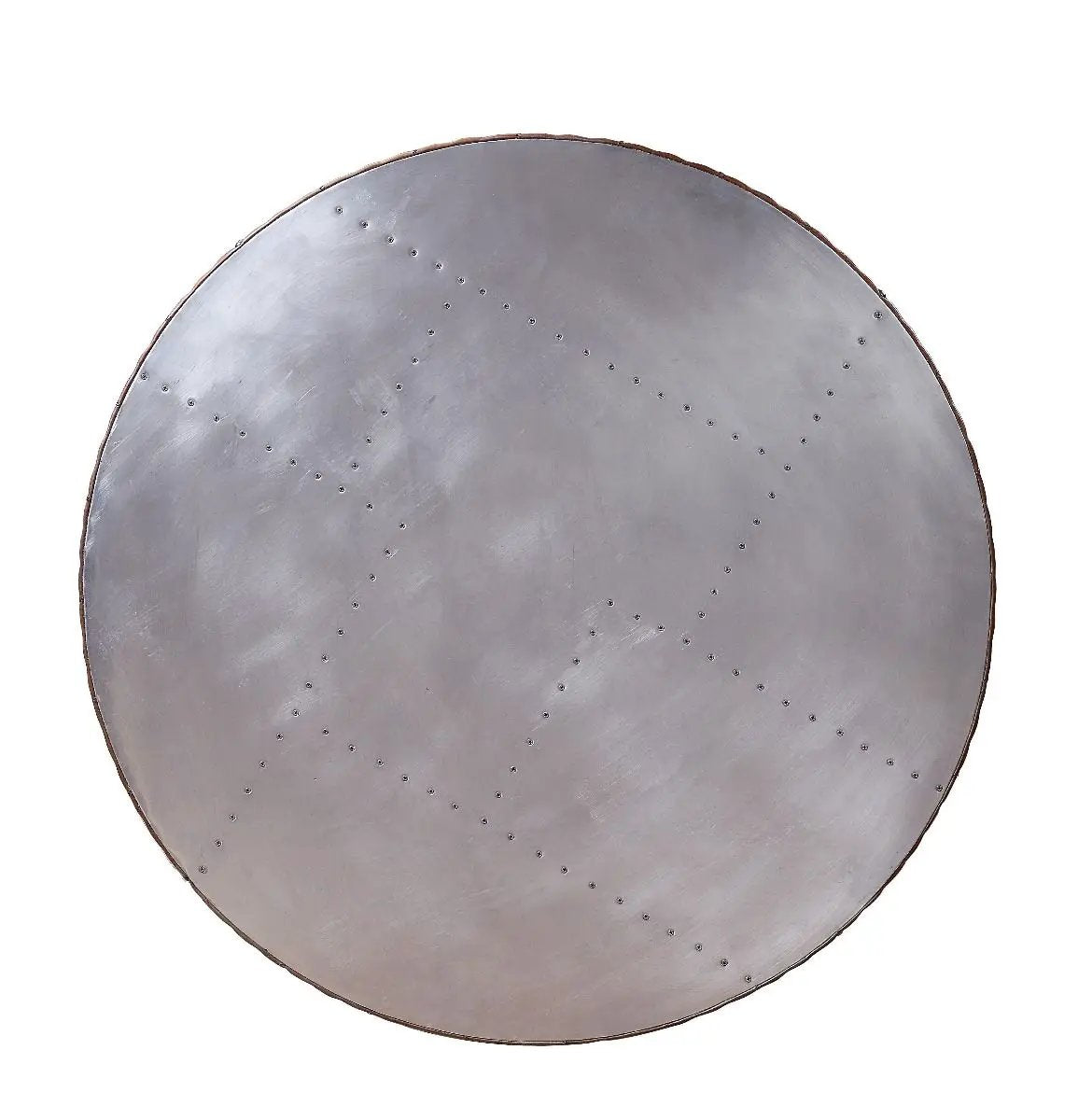 Tamas - 16" Coffee Table - Aluminum & Cocoa Top Grain Leather by Unique Piece Furniture