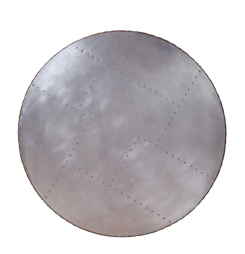 Tamas - 16" Coffee Table - Aluminum & Cocoa Top Grain Leather by Unique Piece Furniture
