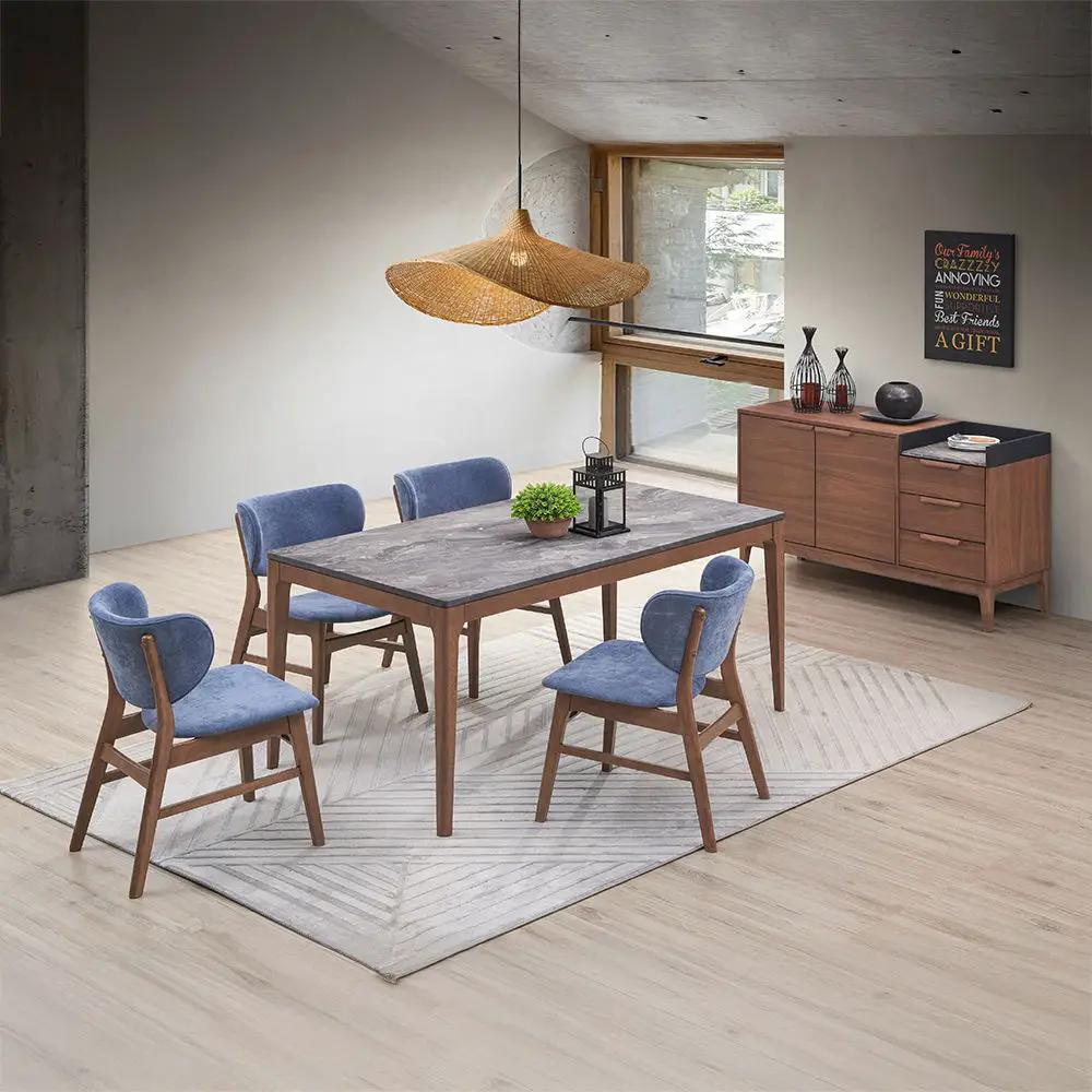 Bevis - Server - Green Fabric & Walnut by Unique Piece Furniture