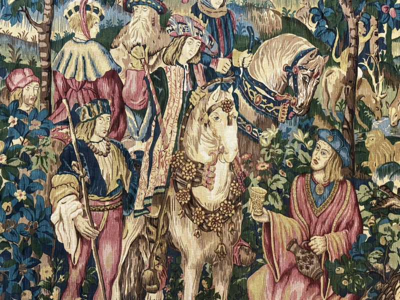 Vintage European Tapestry 5.5 x 8, The Royal Hunt by Jewel Rugs