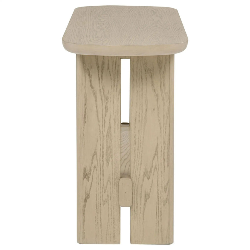 Kailani Coastal Sofa Console Table with Shelf Beige Oak by Unique Piece Furniture