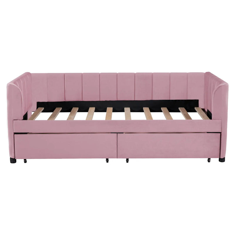 Upholstered Daybed With Ergonomic Design Backrest by HouseOfZazla