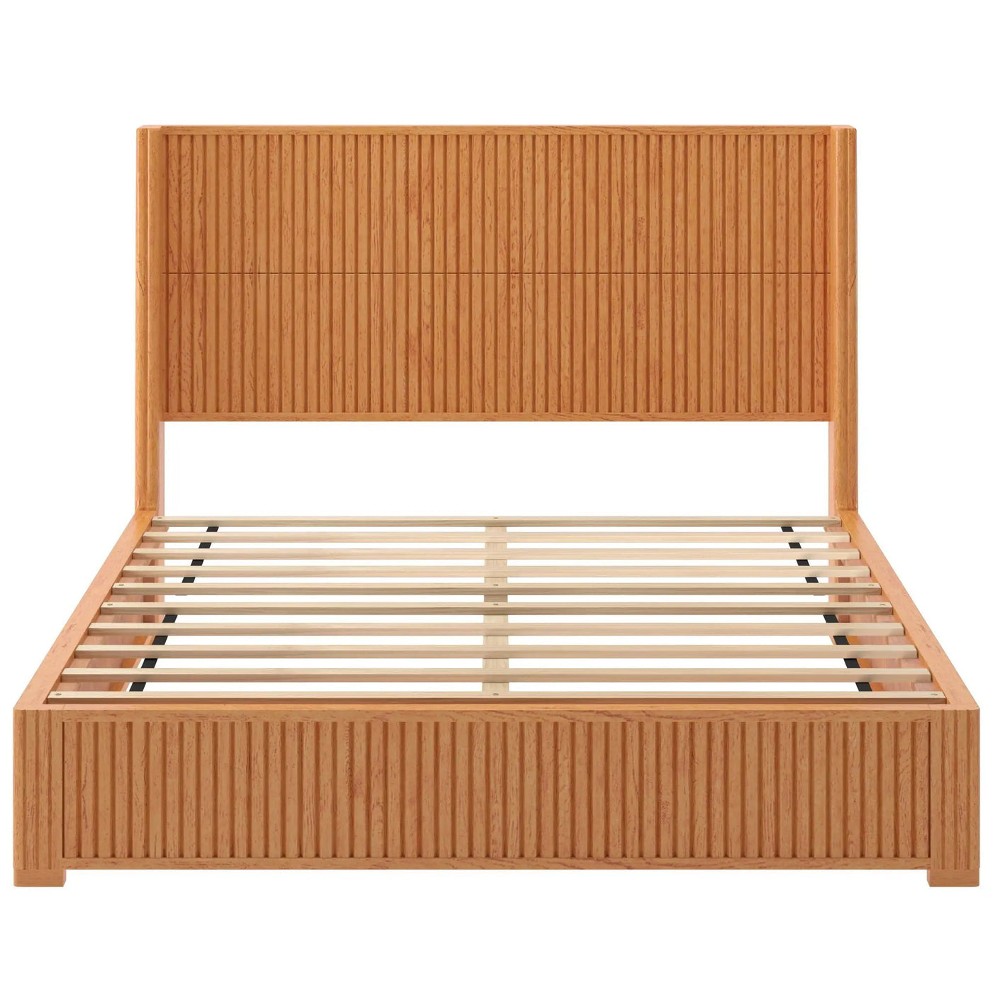 Platform Bed Frame With Headboard, Floor Standing Design by HouseOfZazla