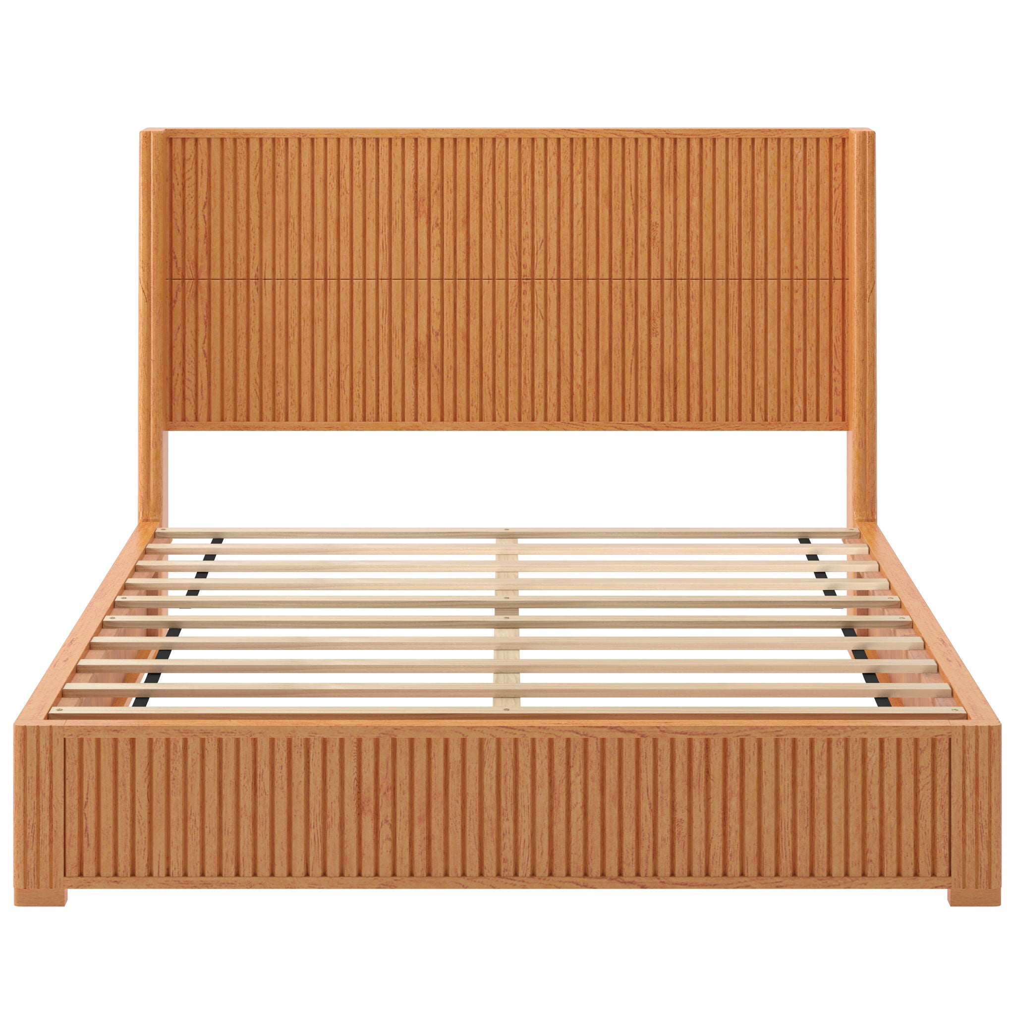 Platform Bed Frame With Headboard, Floor Standing Design by HouseOfZazla