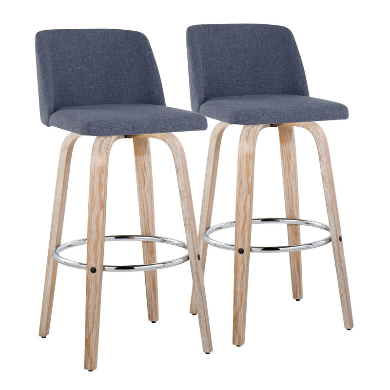 Toriano - Contemporary Fixed Height Barstool With Swivel & Round Footrest (Set of 2) by Unique Piece Furniture