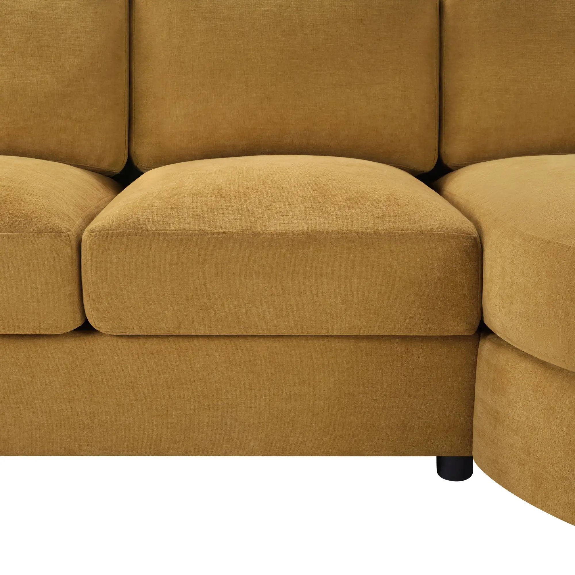 Modern L-Shaped Sectional Sofa With Curved Chaise, USB Ports, And Side Storage Pockets by HouseOfZazla