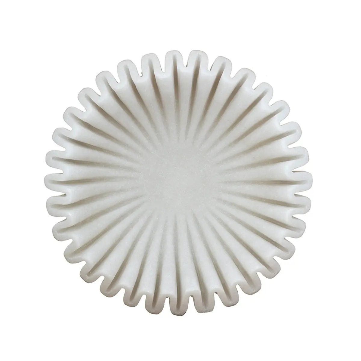 D9.5x2.5' Wavy Sand and Resin Bowl with Textured White Finish by HouseOfZazla