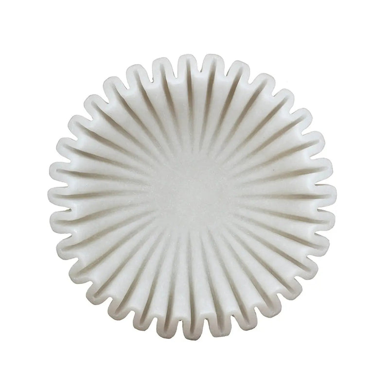 D9.5x2.5' Wavy Sand and Resin Bowl with Textured White Finish by HouseOfZazla
