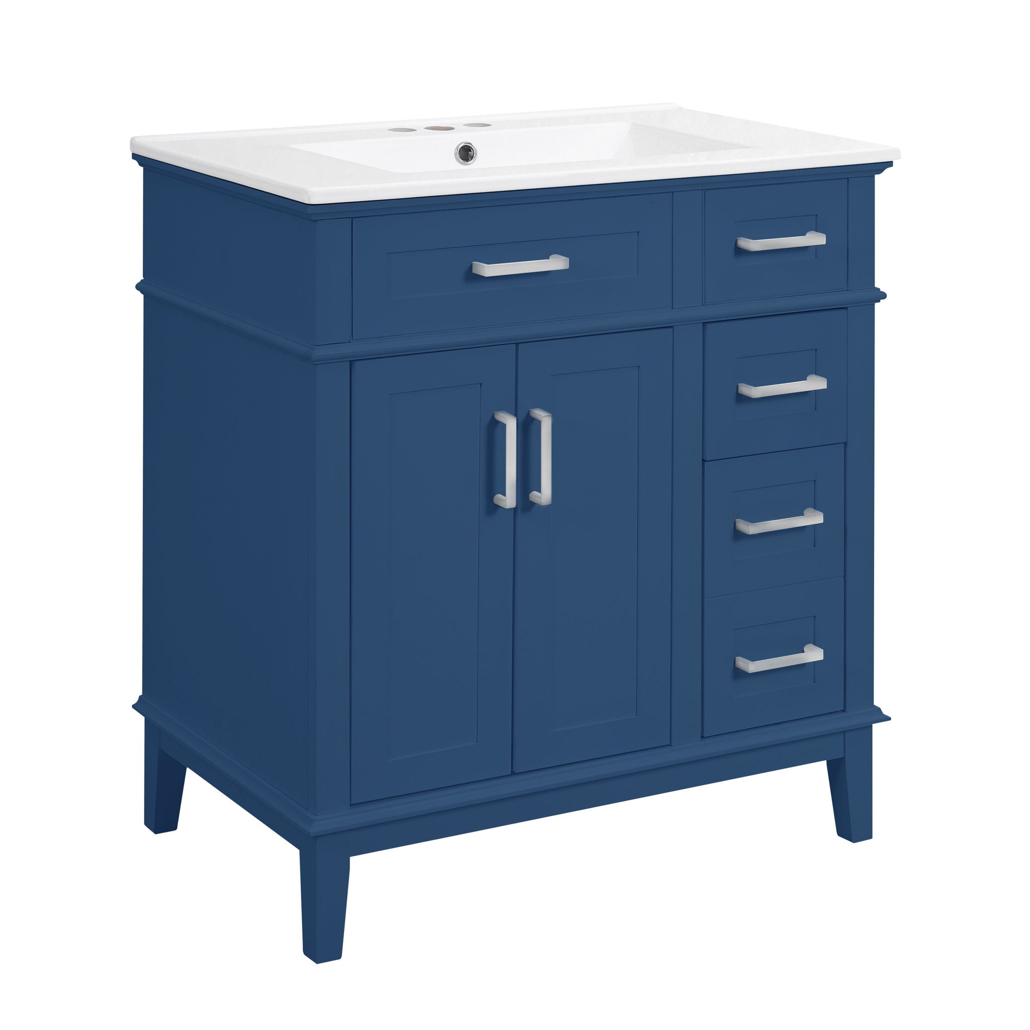 Modern Bathroom Vanity With Sink, Storage Cabinet, Soft Close Doors, Deep & Standard Drawers by HouseOfZazla