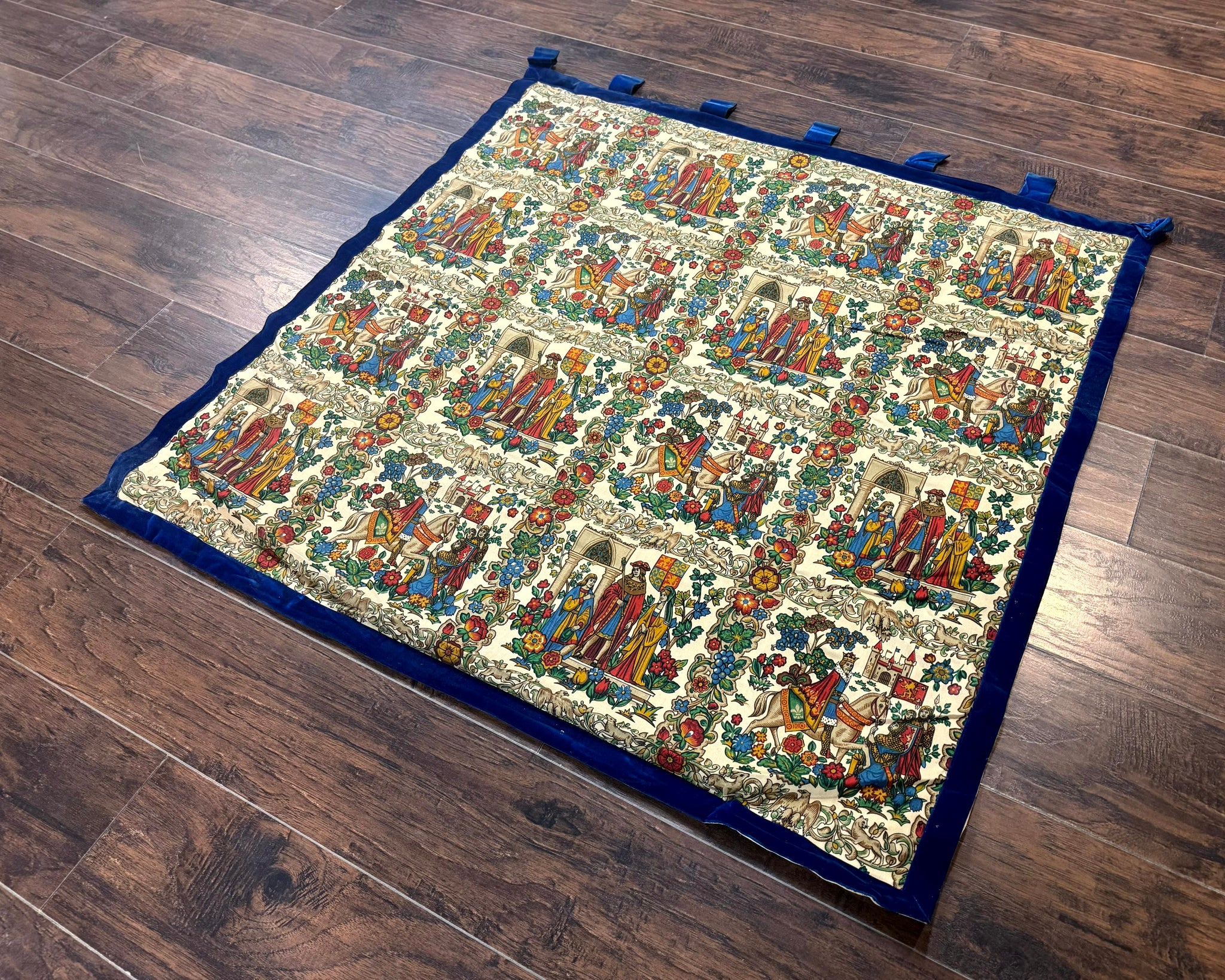Vintage European Tapestry 4x4, Medievel Design by Jewel Rugs