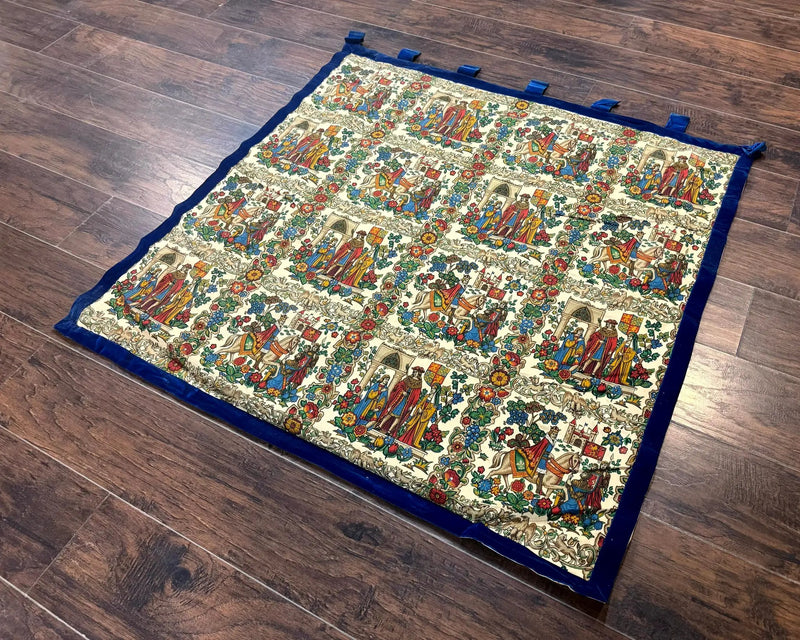 Vintage European Tapestry 4x4, Medievel Design by Jewel Rugs