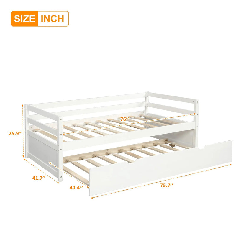 Daybed with Trundle Frame Set, Twin Size by HouseOfZazla