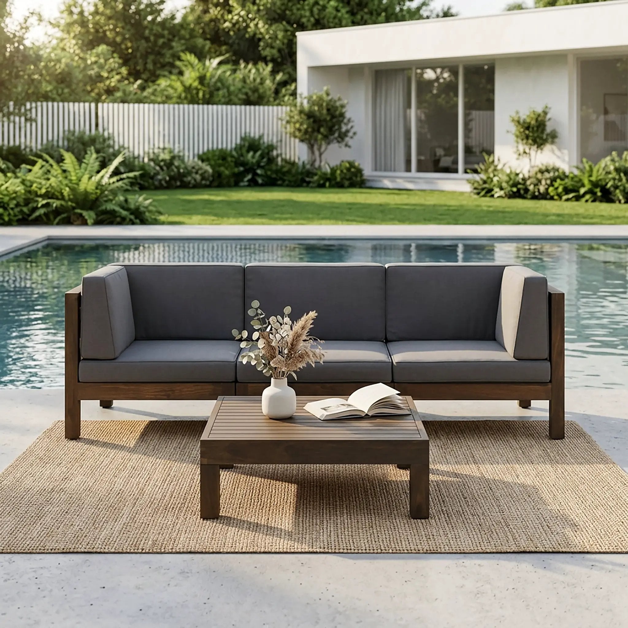 Oana 4-Piece Sofa Set with Coffee Table, Dark by HouseOfZazla