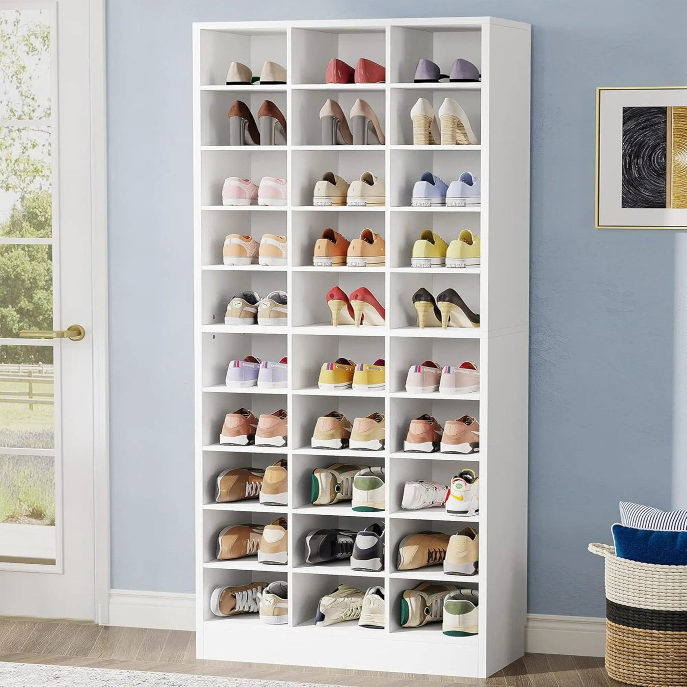 10 Tier Shoe Storage Cabinet With 30 Cubbies by HouseOfZazla