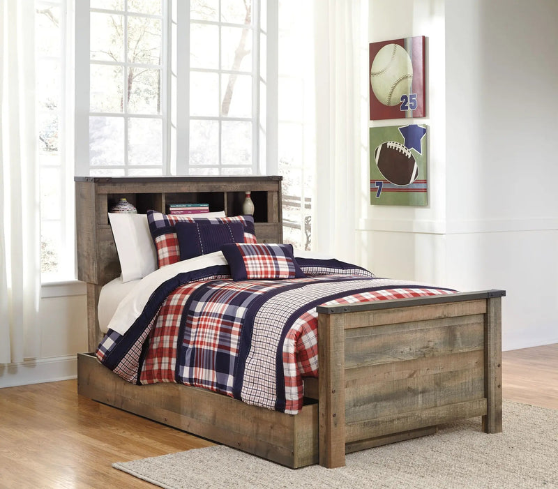 Trinell - Twin Bookcase Bed With 1 Large Storage Drawer - Brown by Unique Piece Furniture