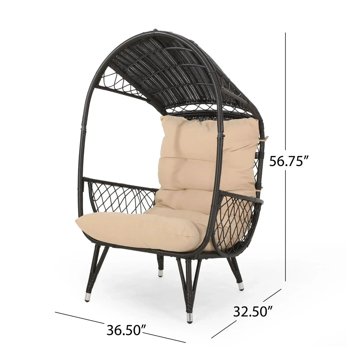 Outdoor Wicker Standing Basket Chair With Cushion by HouseOfZazla