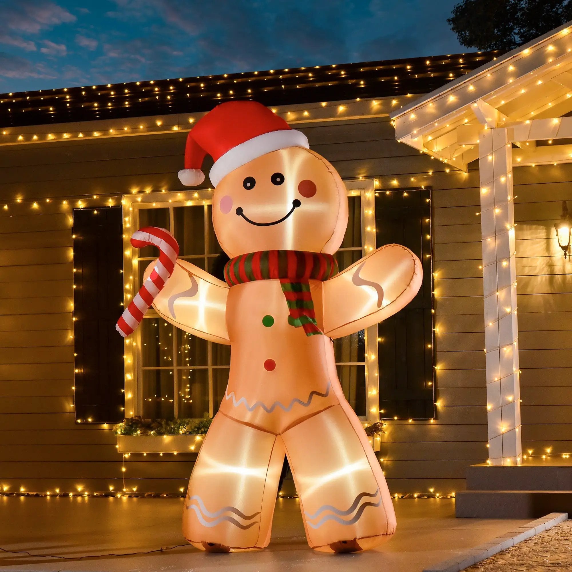 HOMCOM 8ft Christmas Inflatable Gingerbread Man Decoration by HouseOfZazla