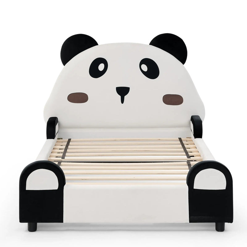 Twin Size Cute Panda Shaped Kids Bed - White / Black by Unique Piece Furniture
