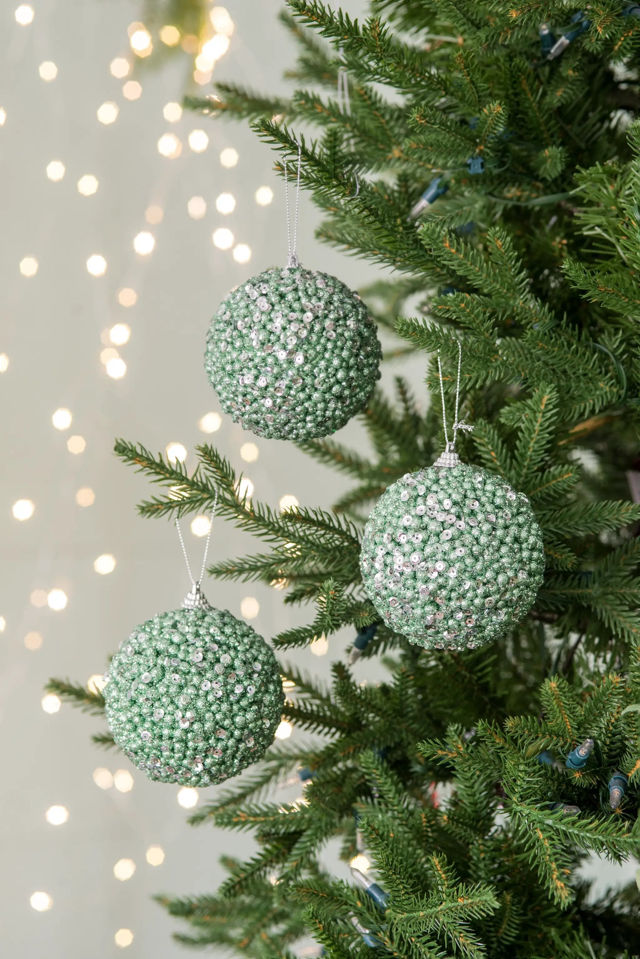 D3.9" Christmas Ball Ornaments, Set of 6 by HouseOfZazla